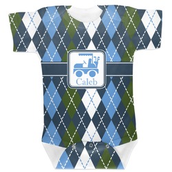 Blue Argyle Baby Bodysuit (Personalized)