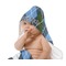 Blue Argyle Baby Hooded Towel on Child