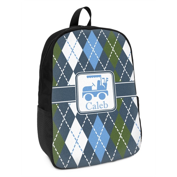 Custom Blue Argyle Kids Backpack (Personalized)
