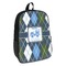 Blue Argyle Backpack - angled view