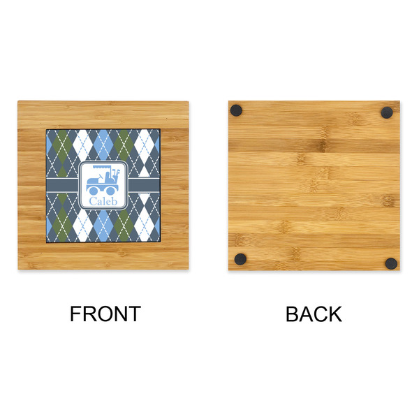 Blue Argyle Bamboo Trivet with 6" Tile - APPROVAL