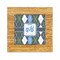 Blue Argyle Bamboo Trivet with 6" Tile - FRONT