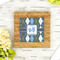 Blue Argyle Bamboo Trivet with 6" Tile - LIFESTYLE