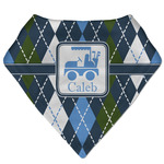 Blue Argyle Bandana Bib (Personalized)