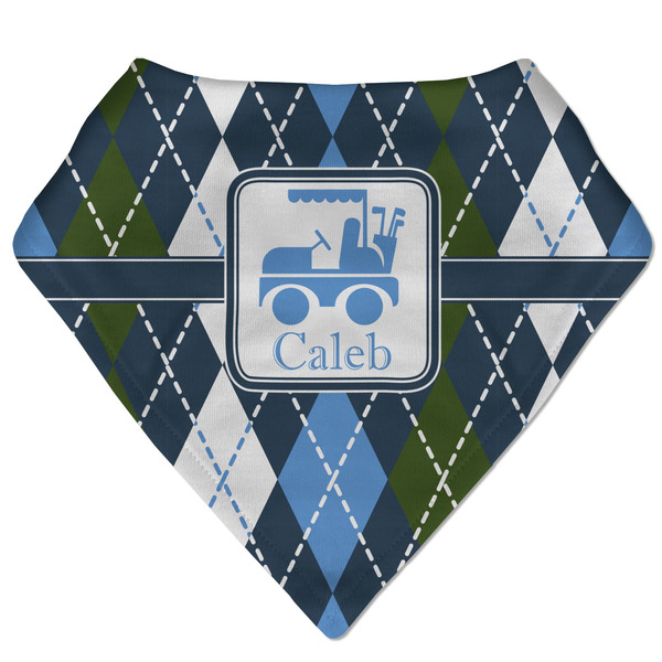 Custom Blue Argyle Bandana Bib (Personalized)