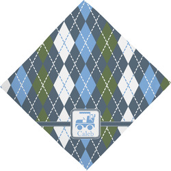 Blue Argyle Dog Bandana Scarf w/ Name or Text
