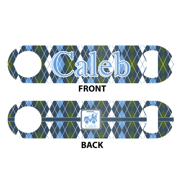 Blue Argyle Bar Bottle Opener - White - Approval