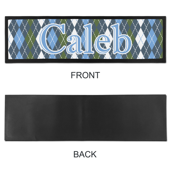 Blue Argyle Bar Mat - Large - APPROVAL