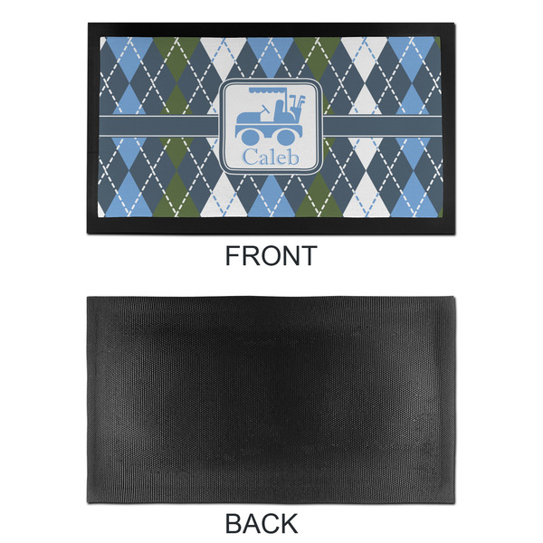 Blue Argyle Bar Mat - Small - APPROVAL