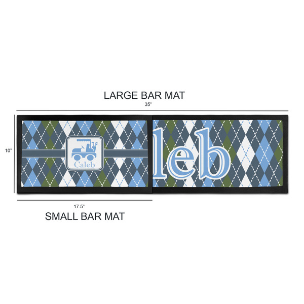 Blue Argyle Bar Mats - Sizing Chart