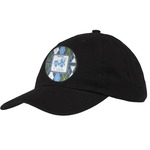 Blue Argyle Baseball Cap - Black (Personalized)