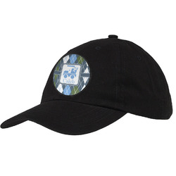 Blue Argyle Baseball Cap - Black (Personalized)