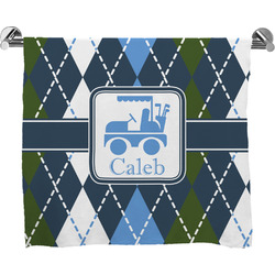 Blue Argyle Bath Towel (Personalized)