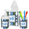 Blue Argyle Acrylic Bathroom Accessories Set w/ Name or Text