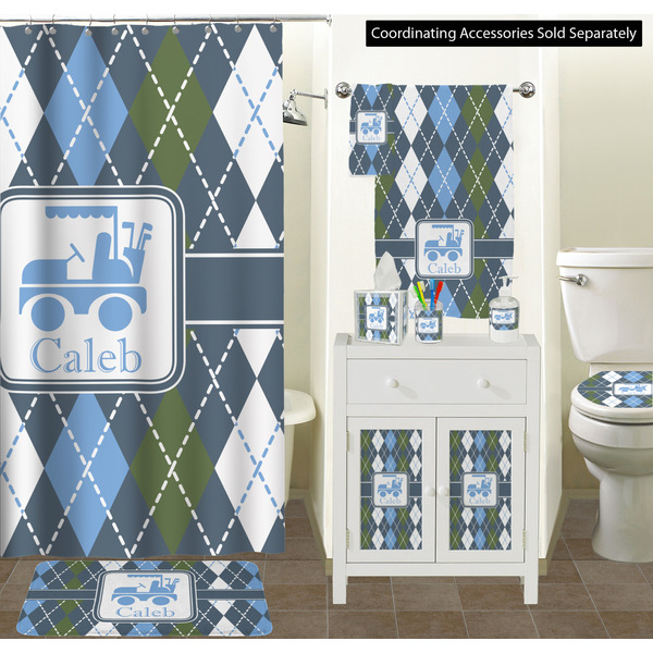 Blue Argyle Bathroom Scene
