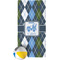 Blue Argyle Beach Towel w/ Beach Ball