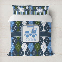 Blue Argyle Duvet Cover (Personalized)