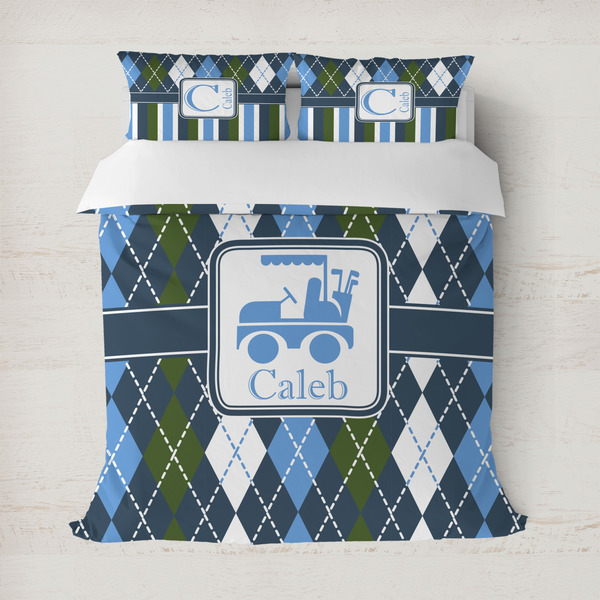 Custom Blue Argyle Duvet Cover (Personalized)