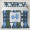 Blue Argyle Duvet Cover Set - King (Personalized)