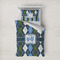 Blue Argyle Duvet Cover Set - Twin XL (Personalized)
