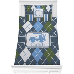 Blue Argyle Comforter Set - Twin (Personalized)