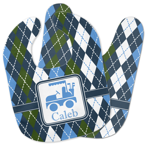 Custom Blue Argyle Baby Bib w/ Name or Text