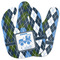 Blue Argyle Baby Bib w/ Name or Text
