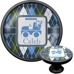 Blue Argyle Cabinet Knob (Black) (Personalized)