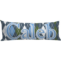Blue Argyle Body Pillow Case (Personalized)