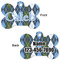 Blue Argyle Bone Shaped Dog Tag - Front & Back