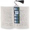 Blue Argyle Bookmark with tassel - In book