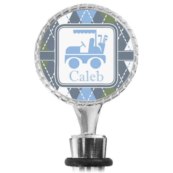 Blue Argyle Bottle Stopper Main View