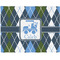 Blue Argyle Woven Fabric Placemat - Twill w/ Name or Text