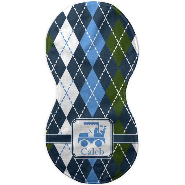 Blue Argyle Burp Peanut Shaped Flat