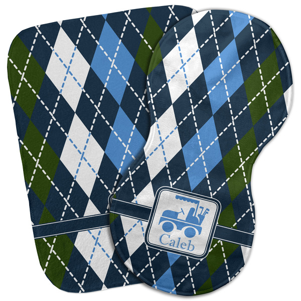 Custom Blue Argyle Burp Cloth (Personalized)
