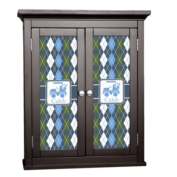 Custom Blue Argyle Cabinet Decal - Small (Personalized)