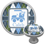 Blue Argyle Cabinet Knob (Silver) (Personalized)
