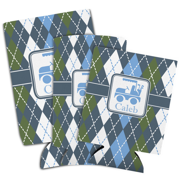 Blue Argyle Can Coolers - PARENT/MAIN