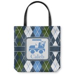 Blue Argyle Canvas Tote Bag - Large - 18"x18" (Personalized)
