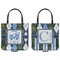 Blue Argyle Canvas Tote - Front and Back