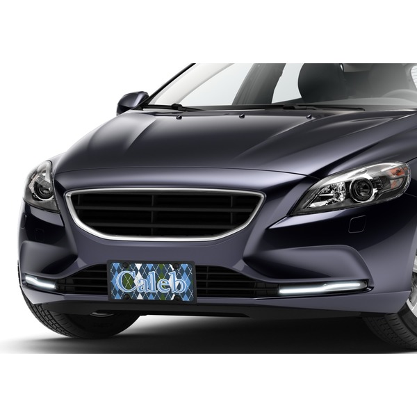 Blue Argyle Car License Plate Lifestyle
