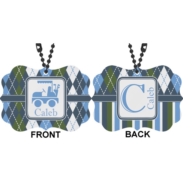 Blue Argyle Car Ornament (Approval)