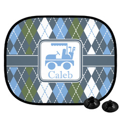 Blue Argyle Car Side Window Sun Shade (Personalized)