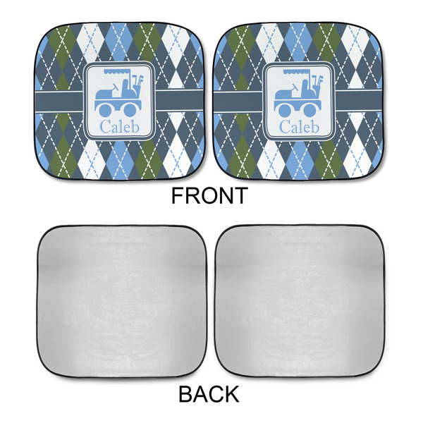 Blue Argyle Car Sun Shades - APPROVAL