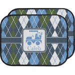 Blue Argyle Car Floor Mats (Back Seat) (Personalized)