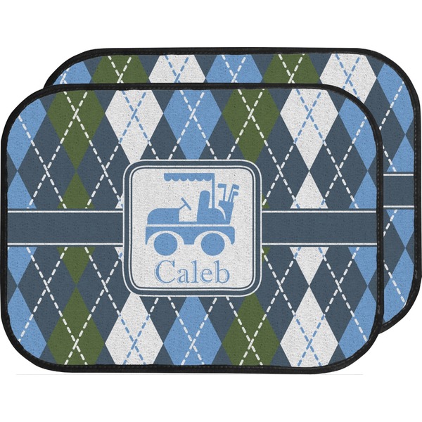 Blue Argyle Custom Car Floor Mats Set (2Front & 2Back)