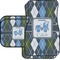 Blue Argyle Car Floor Mats Set - 2 Front & 2 Back (Personalized)