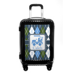Blue Argyle Carry On Hard Shell Suitcase w/ Name or Text