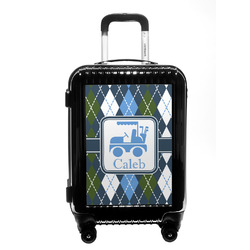 Blue Argyle Carry On Hard Shell Suitcase w/ Name or Text
