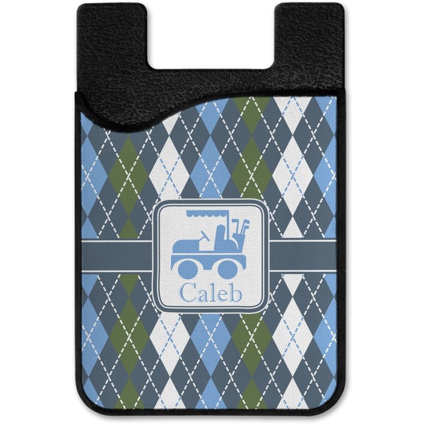Blue Argyle Cell Phone Credit Card Holder